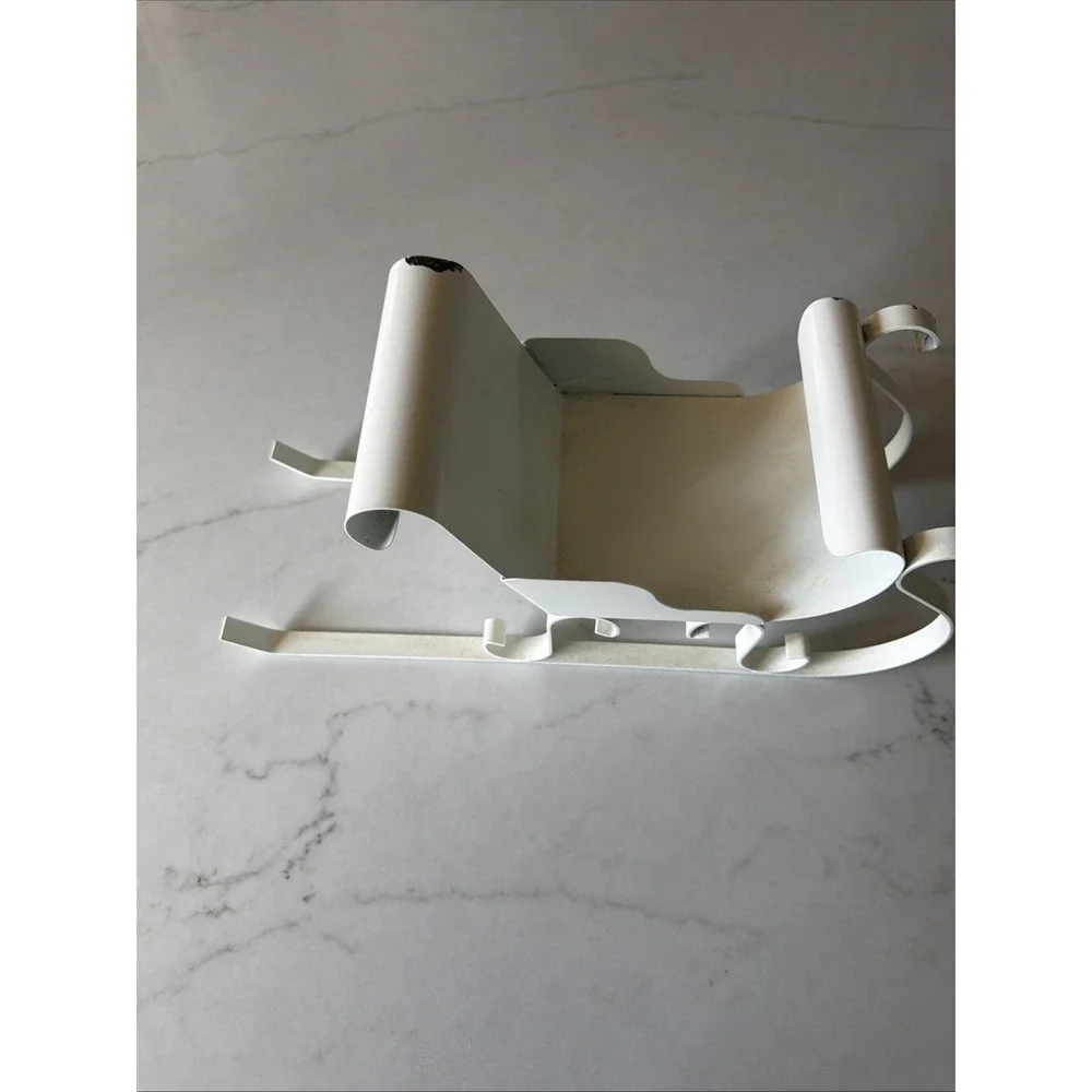 VTG Home Interiors HOMCO #5325 DE Metal Steel Christmas Sleigh White 14